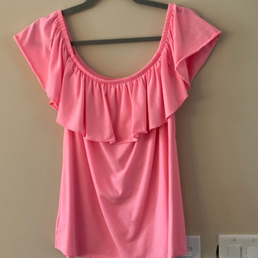 Lilly Pulitzer Pink Ruffle Blouse - Picture 2 of 3